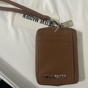 Brand new with tag/ BNWT Steve Madden Tan/ Brown Card Holder with Wrist Strap